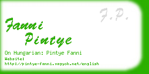 fanni pintye business card